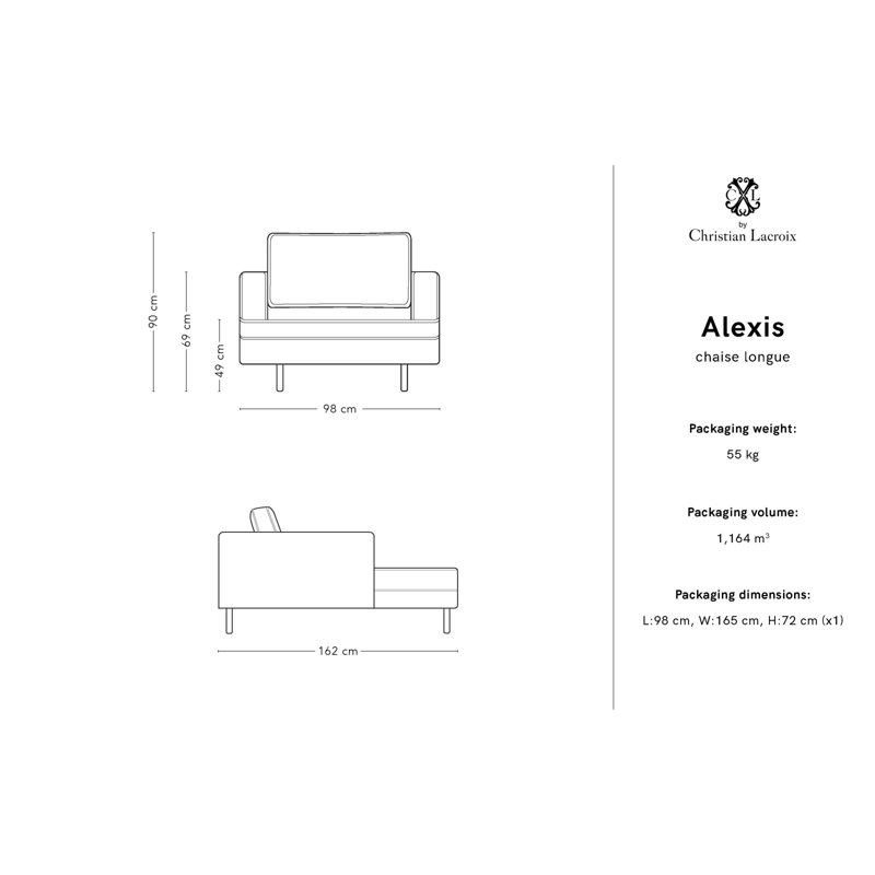 Velvet Chaise Lounge, Light Beige
