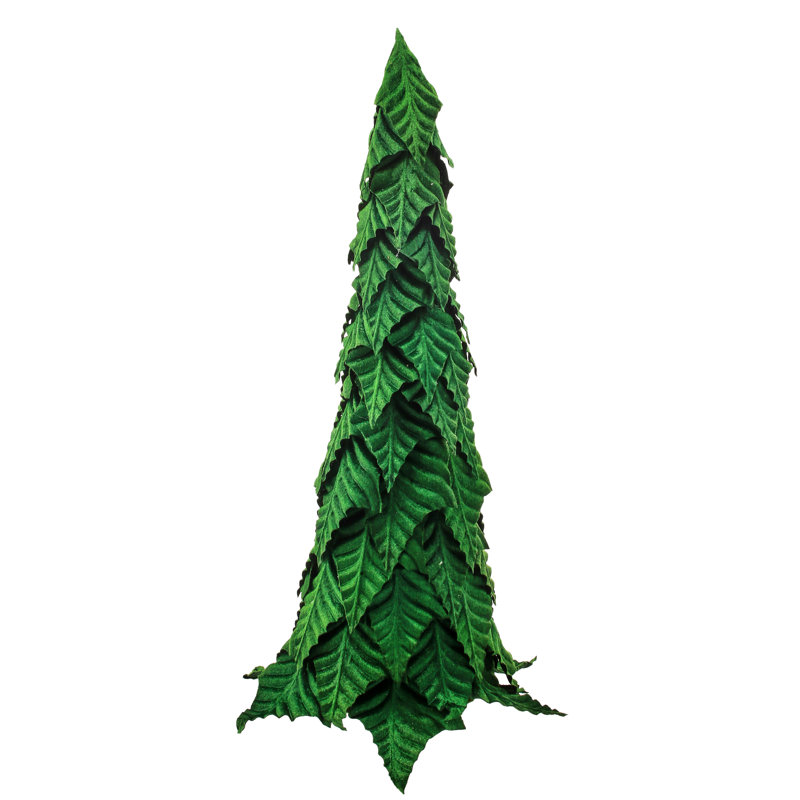 Arbre à cône velours poinsettia, Vert, 27"