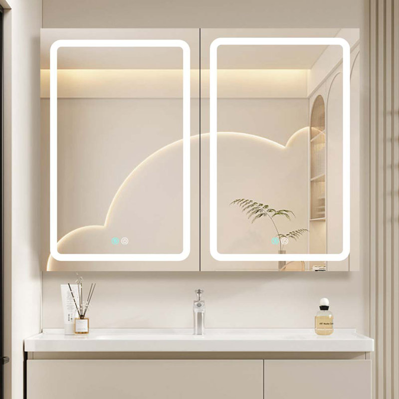 Pharmacie Hifzah 40 W 30 H avec miroir 4 tablettes