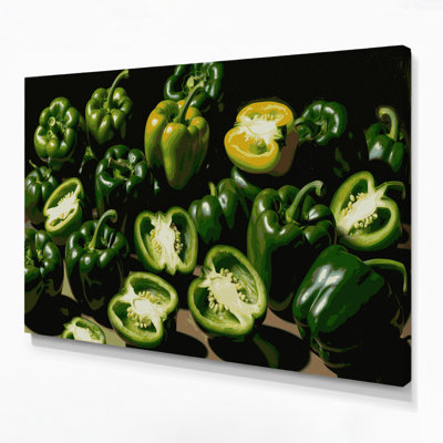 Légumes, poivron vert, art mural sur toile