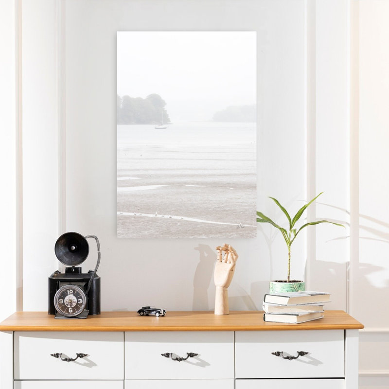 «Misty Morning I», art côtier abstrait, H 24 po x l 16 po