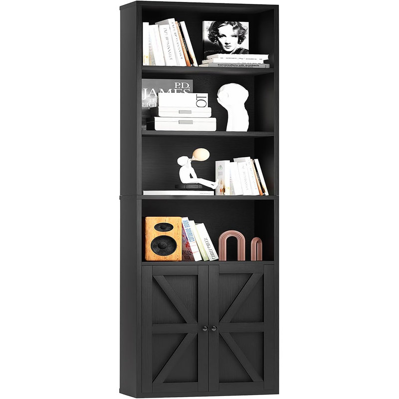 181cm H x 55.5cm W Standard Bookcase, Black