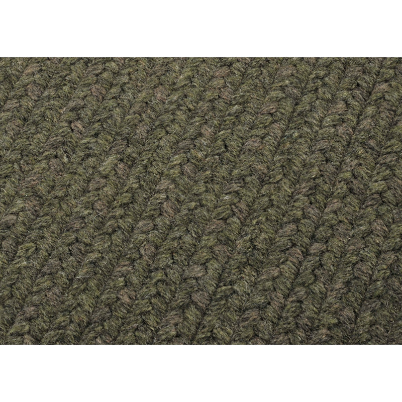 Tapis réversible en mélange de laine Tanguay - Vert olive, Rectangle 3 pi x 5 pi