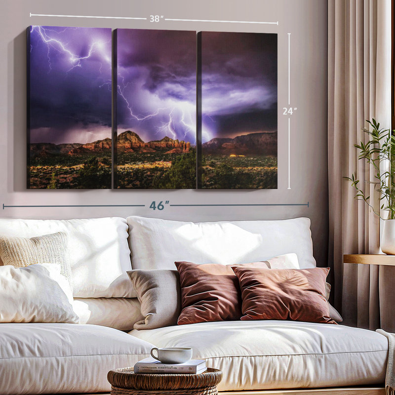«Amazing Lightning Storm Over Sedona» sur, H 24 po x l 38 po