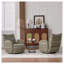 Fauteuil d'appoint pivotant vert olive Olive | Fauteuil demi-tonneau moderne en tissu rayé pour le salon et la chambre à coucher
