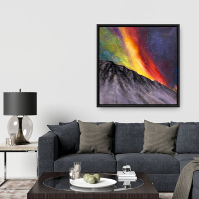 Aurora Borealis in the Mountain - Contemporary Canvas Art
