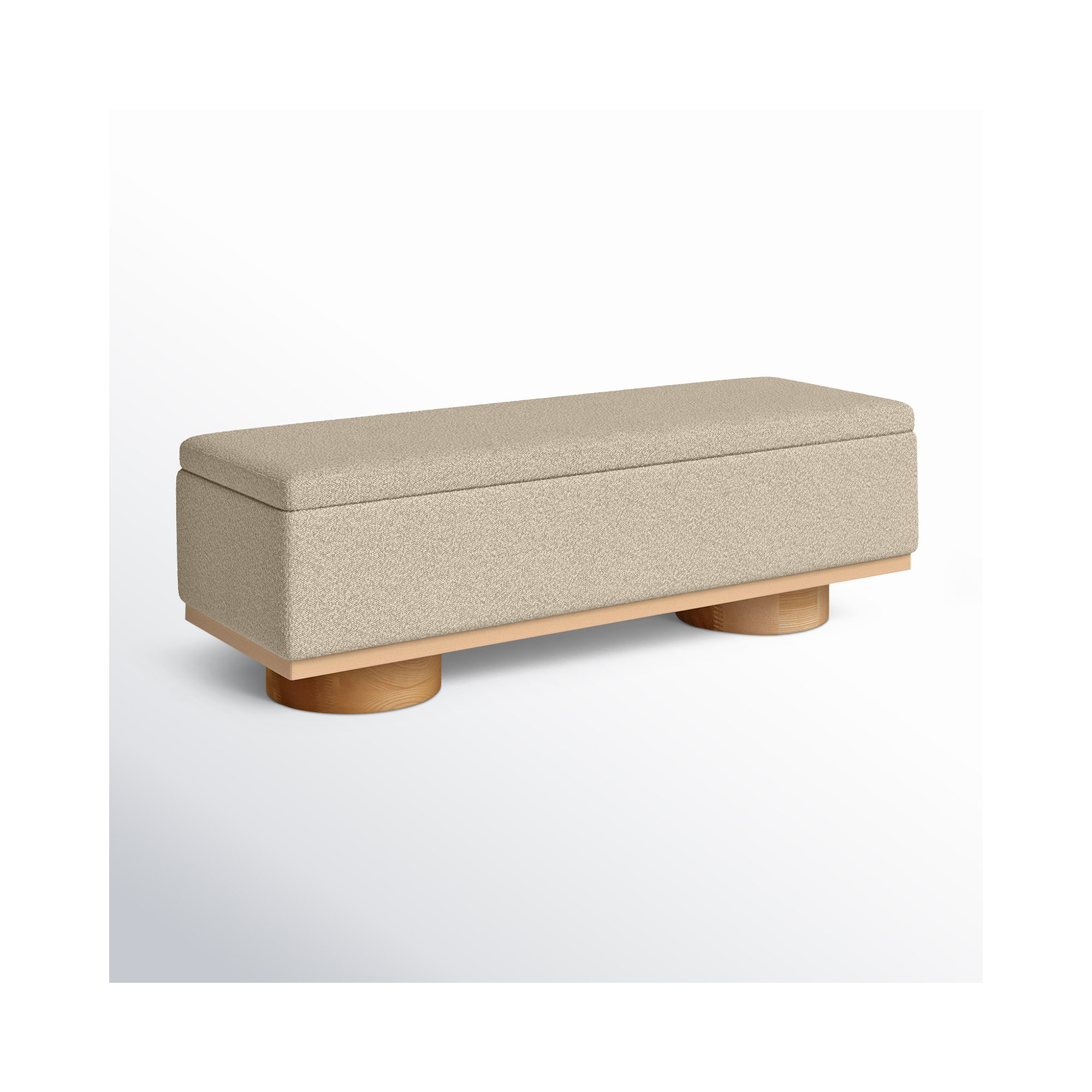 Morje Storage Bench, Natural, Brown Boucle