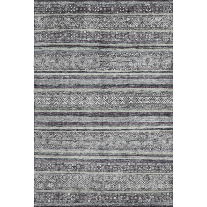 Premium Machine Washable Lampkins AMF1644 Stripes Rug, Rectangle 2'6" x 3'10"