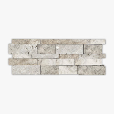 Honed 7x20 Interlocking 3-Dimensional Travertine Ledger Panel