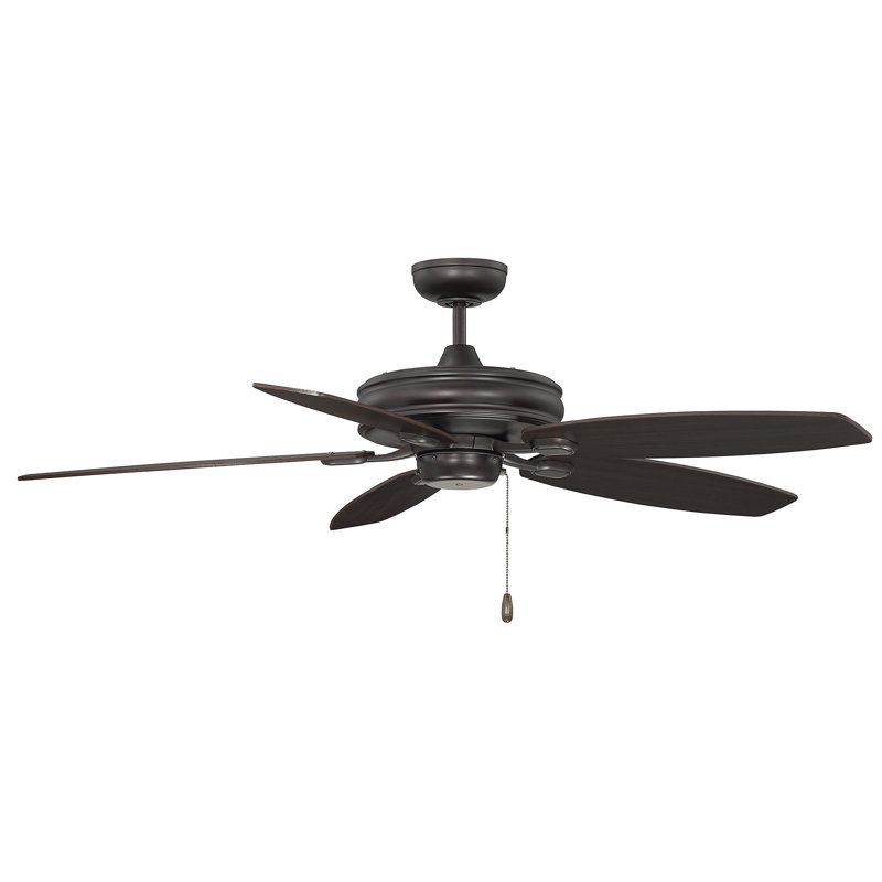 Ventilateur de plafond standard à 5 pales de 52 po avec chaîne de traction Luyster, Noyer / châtaignier