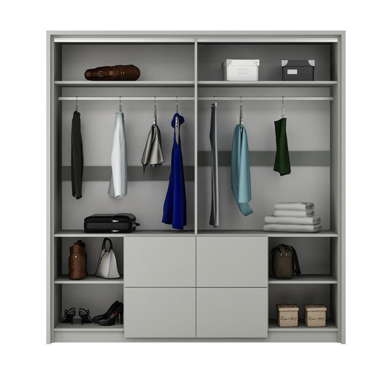 Manufactured Wood Wardrobe, Graphite