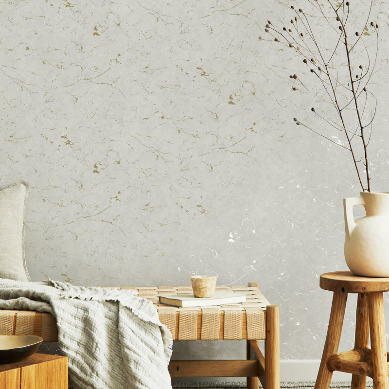 Superfresco Easy Gilded Plaster Copper Textured Plain 10m x 52cm Matte Wallpaper Roll, Netural