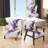 Purple And Gold Splash - Upholstered Midcentury Modern Arm Chair-122510932