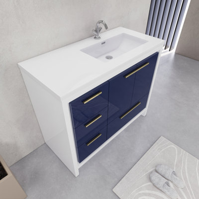 Eden 41.75'' Single Bathroom Vanity with Resin Top