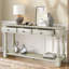 Table console longue de 63 po avec tiroirs de rangement et tablette inférieure pour le vestibule et la table d'entrée-323757615