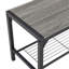 Ensemble de table et de banc de salle à manger, en bois massif gris, assorti à la cuisine et comprenant 2 chaises. Détails en bois massif.