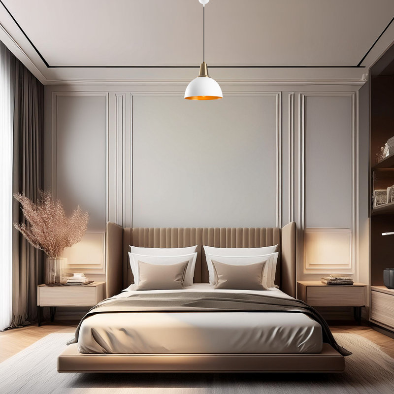 Luminaire suspendu simple en métal à hauteur réglable