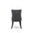 Denison Parson Dining Chairs - Button Tufted Nailhead Platinum Gray Polyester Fabric Padded Chairs, Set of 2, Mahogany-210702700