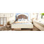 Lit plateforme simple avec tiroir de rangement, structure de lit simple en bois avec tête de lit ronde, aucun sommier nécessaire, beige et naturel profond-532216290-532216293