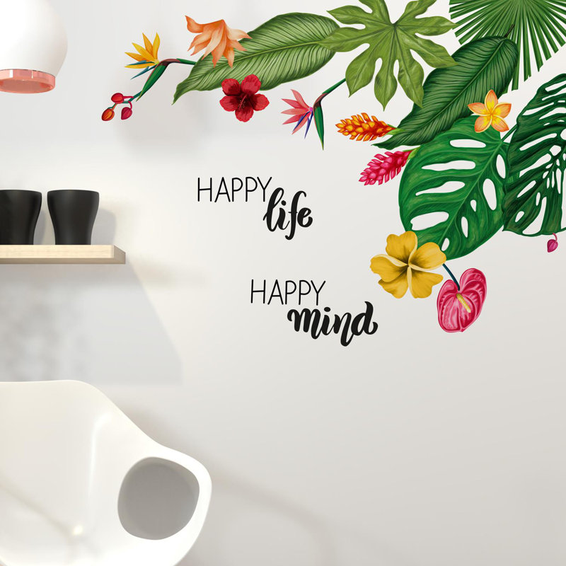 Adhésif décoratif fleurs tropicales