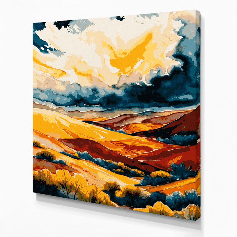 «Watercolor Landscape 85», art mural sur toile brune, H 8 po x l 8 po