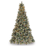 Glittery Bristle 9' Green Pine Artificial Christmas Tree with 900 Clear Lights