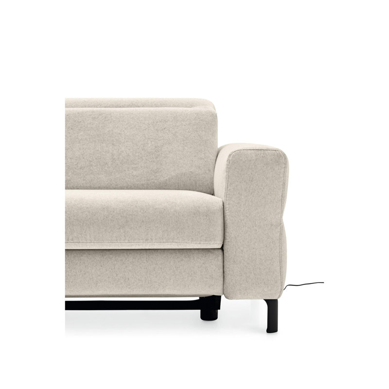 Norma Upholstered Adjustable Sofa, White Polyester Blend