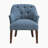Perlas 26.5" Modern & Contemporary Accent Chair with Textured Fabric Upholstery, Button-Tufted Back & Solid Wood Legs-25235069