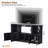 TV Stand With LED Lights, Modern Sideboard With Large Storage Cabinet, Media Console With Tempered Glass Shelves For Tvs Up To 75"-1252132777