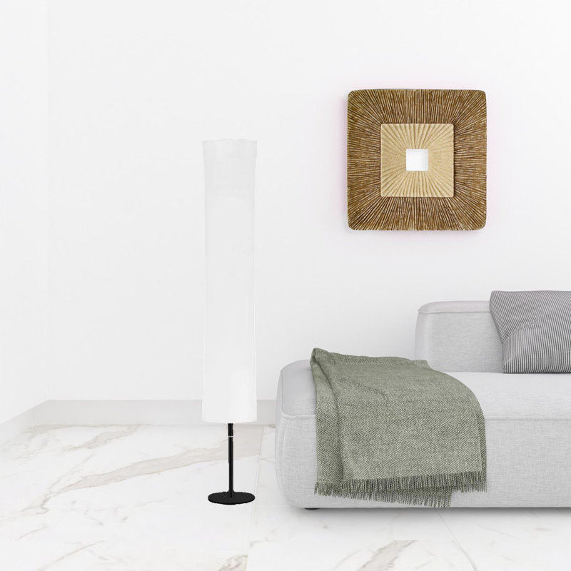 Lampe sur pied à DEL 59 po avec abat-jour rectangulaire blanc