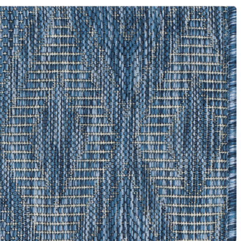 Colon Hooked Navy Indoor/Outdoor Rug, Rectangle 79 x 152 cm