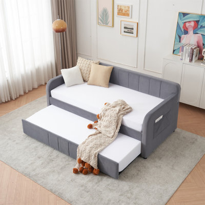 Upholstered Daybed Frame With Trundle by One Allium Way