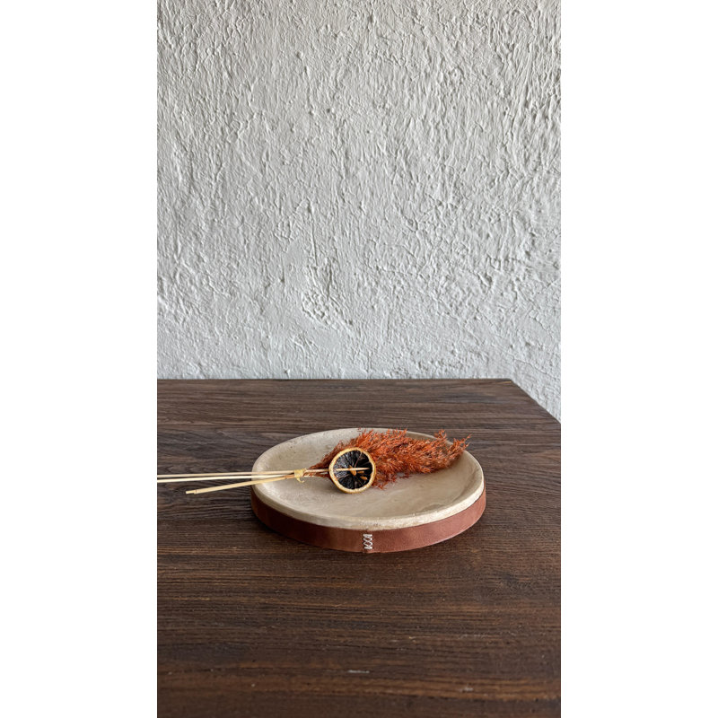  Assiette de service en cuir travertin