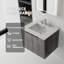 Meuble-lavabo flottant 24 po avec lavabo, porte à fermeture douce, comptoir en granite blanc 0,6 po et dosseret