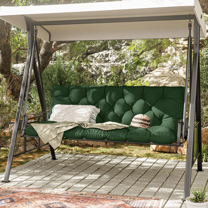 Coussin de banc d'extérieur Wynee, Vert olive, L 59,5 po x P 20 po