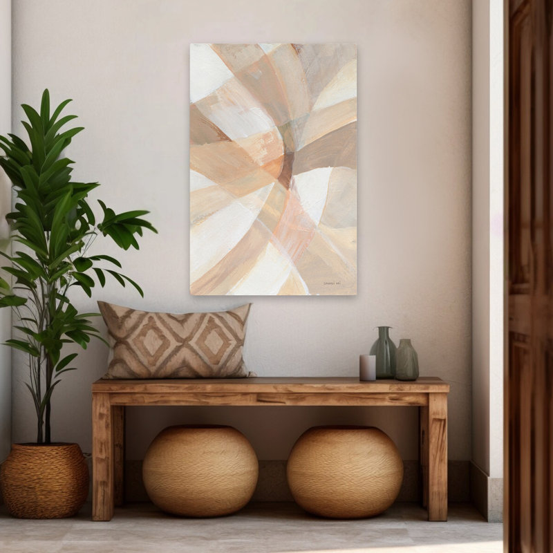 Art abstrait et beige en pièces II, H 48 po x l 32 po