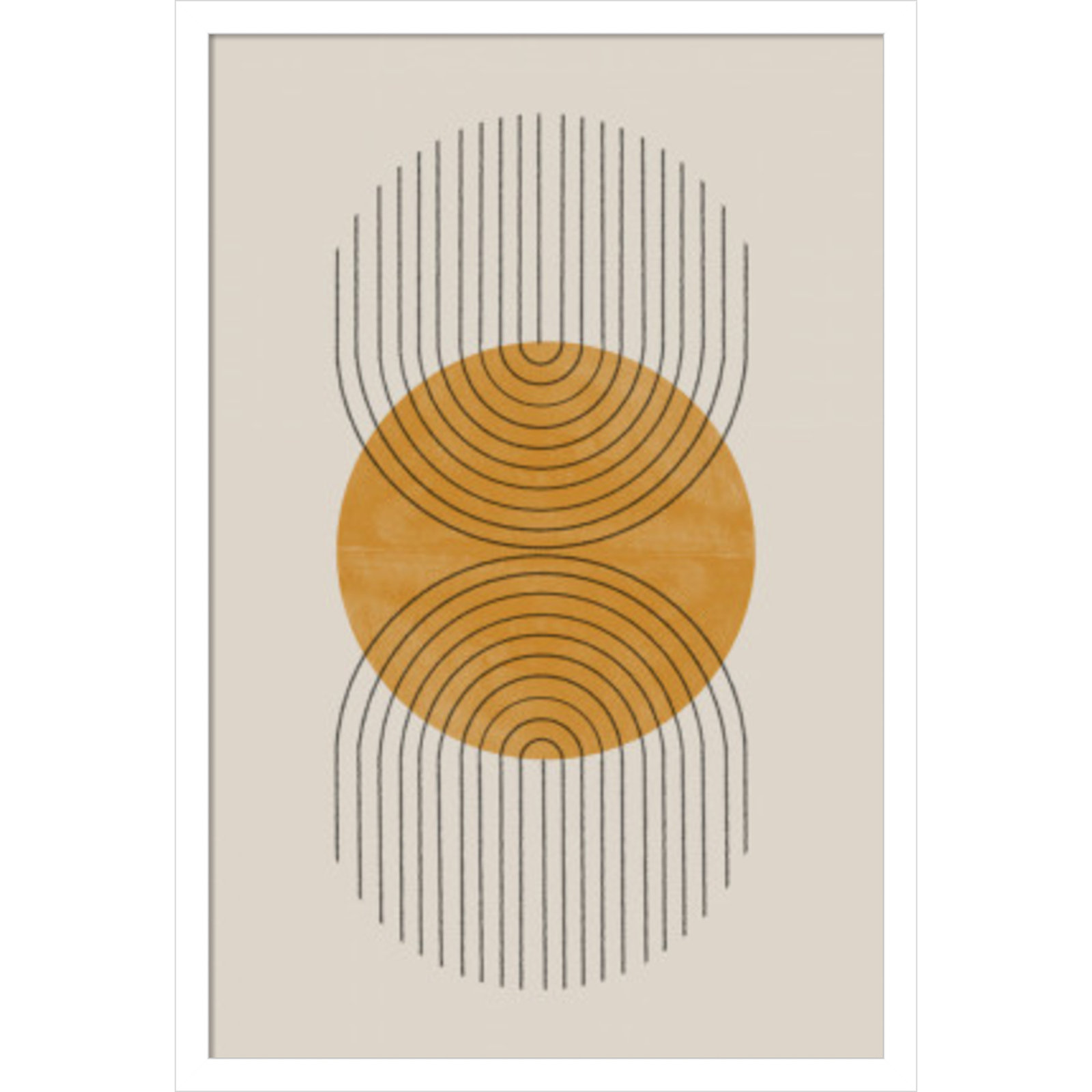 Perfect Point Yellow by The MIUUS STUDIO, White Framed, 25" H x 17" W x 1" D