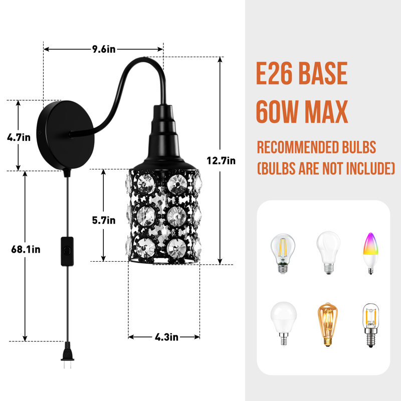 Meshaun Plug-in Armed Sconce