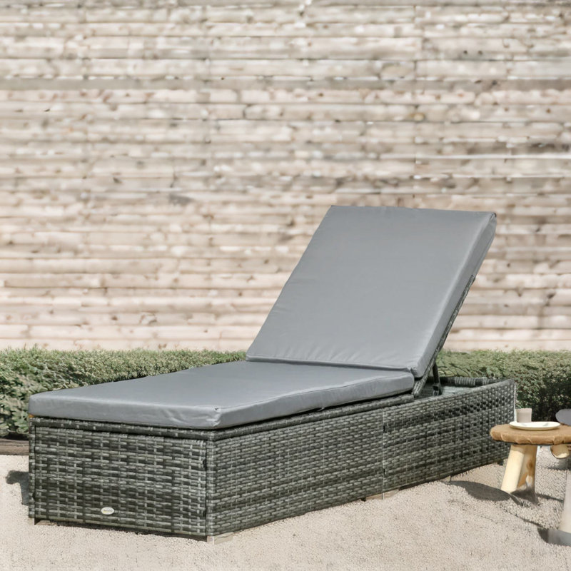 195cm Long Reclining Single Chaise with Cushions
