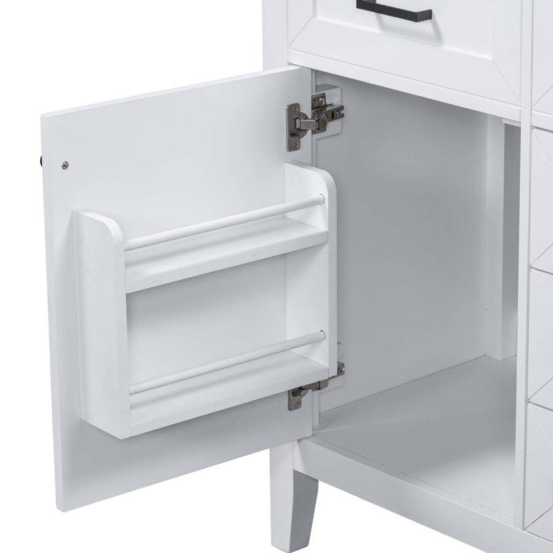 (Base seulement) Meuble-lavabo de salle de bain 30 po sans lavabo, avec tiroirs, Blanc