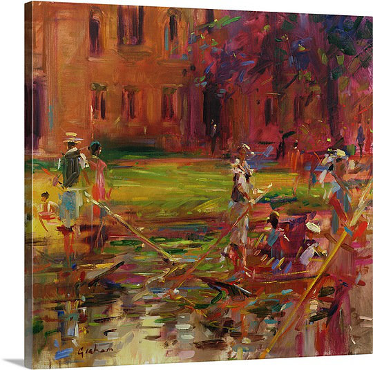 «Anjuman Boating» par Peter Graham, reproduction d'art, H 30 po x l 30 po x P 1,25 po, Toile