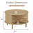 Round Coffee Table With Storage, Fluted Circle Coffee Table with Sliding Doors, Mid Century Modern Center Table For Living Room-891666361