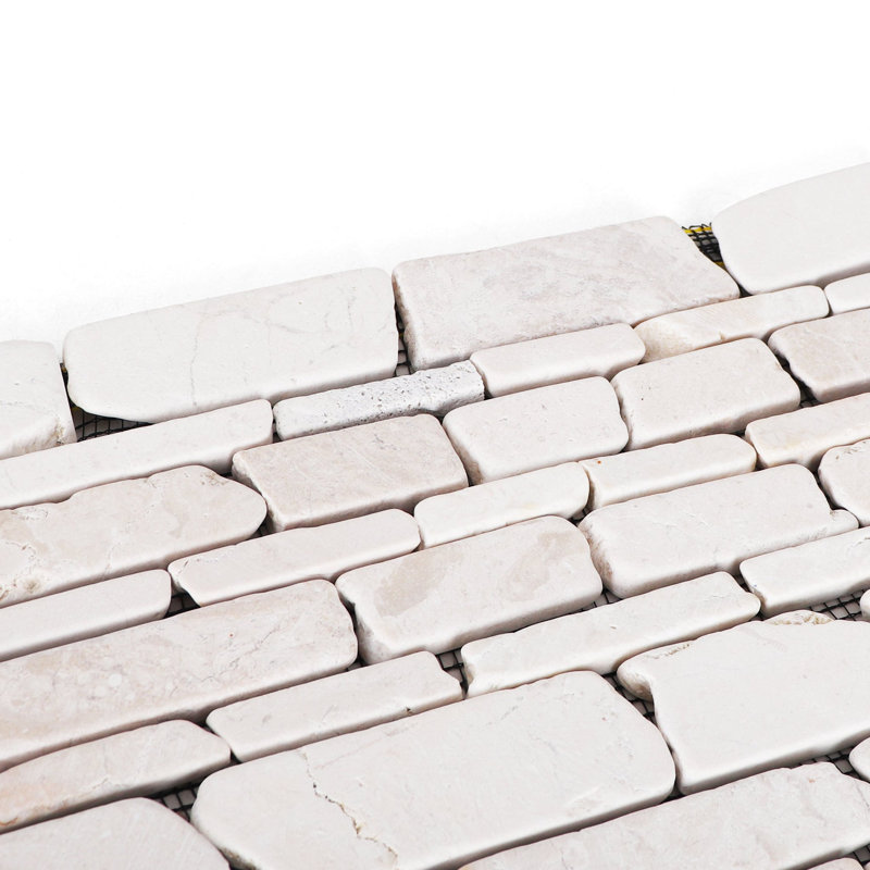 Carreaux de mur en pierre - paquet de 10, Blanc