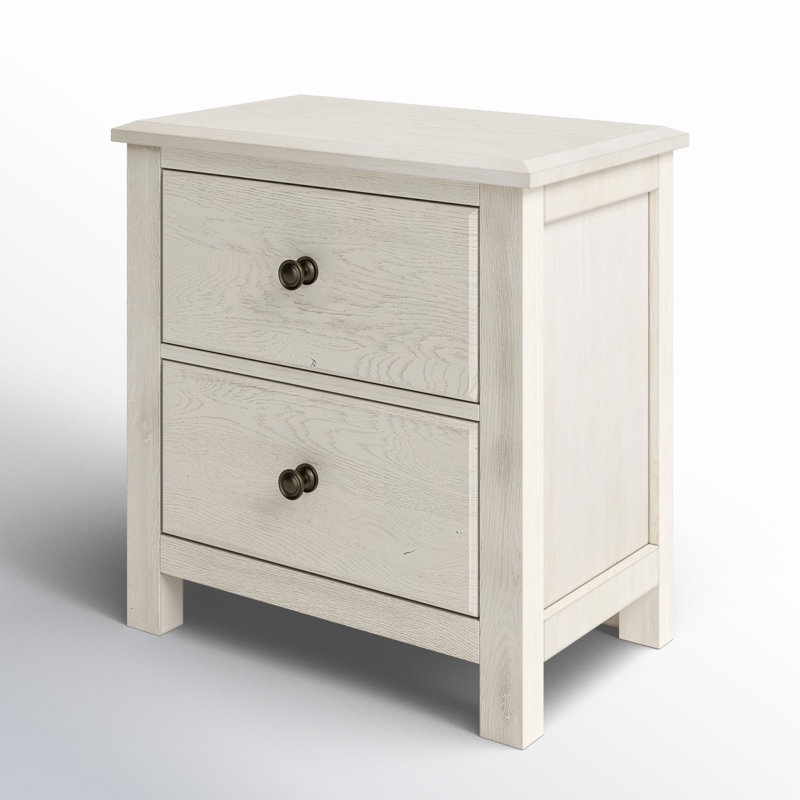 Lewin 2-Drawer Nightstand, Blanc patiné