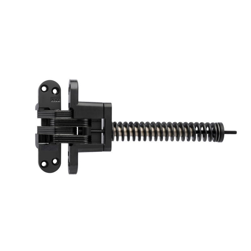 Charnière de porte invisible invisible / dissimulée à ressorts invisibles H 4,6 po x l 1,12 po, Enrobage noir
