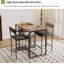 Ensemble de table et de chaises gain de place 3 pièces, brun vintage, 2 chaises avec coussins en PU, 3 étagères de rangement