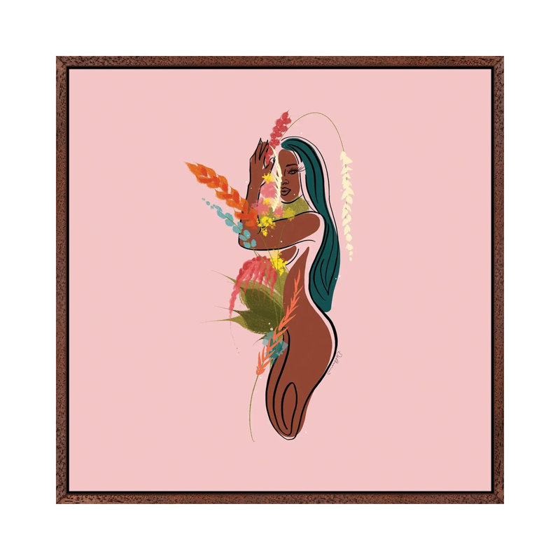 Mauve by DeeLashee - Print on Canvas, 45.72 cm H x 45.72 cm W, Classic Brown Wood Framed