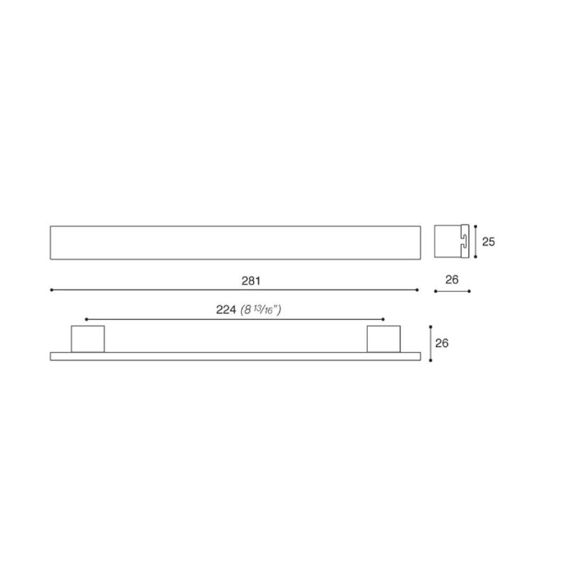 Metal 8 13/16" Centre to Centre Bar Pull, Matte Black