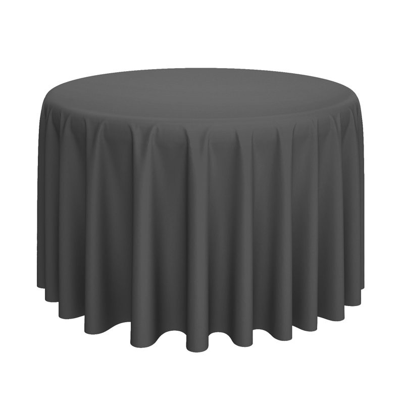 Solid Color Round Tablecloth, 70" L x 70" W, Dark Gray, 1