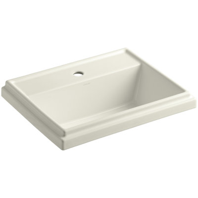 Tresham Ceramic Rectangular Drop-In Bathroom Sink with Overflow